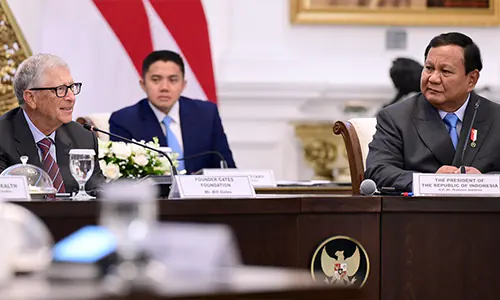 Presiden Prabowo Sambut Bill Gates di Istana Merdeka, Bahas Kesehatan dan  Pertanian